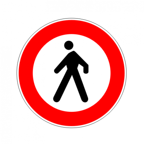 Cartello transito vietato ai pedoni, figura 54 Cartello transito vietato ai pedoni, figura 54